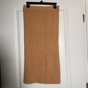 Stretchy fuzzy tan skirt